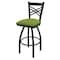 Holland Bar Stool Co 30" Swivel Bar Stool, Black Wrinkle, Canter Kiwi Green Seat 82030BW009 - alternate 1